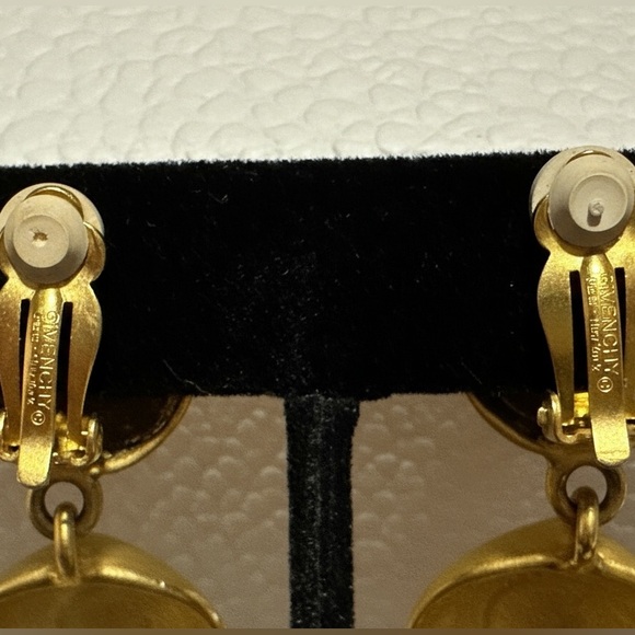 Vintage Givenchy Brushed Gold Earrings - Picture 5 of 11